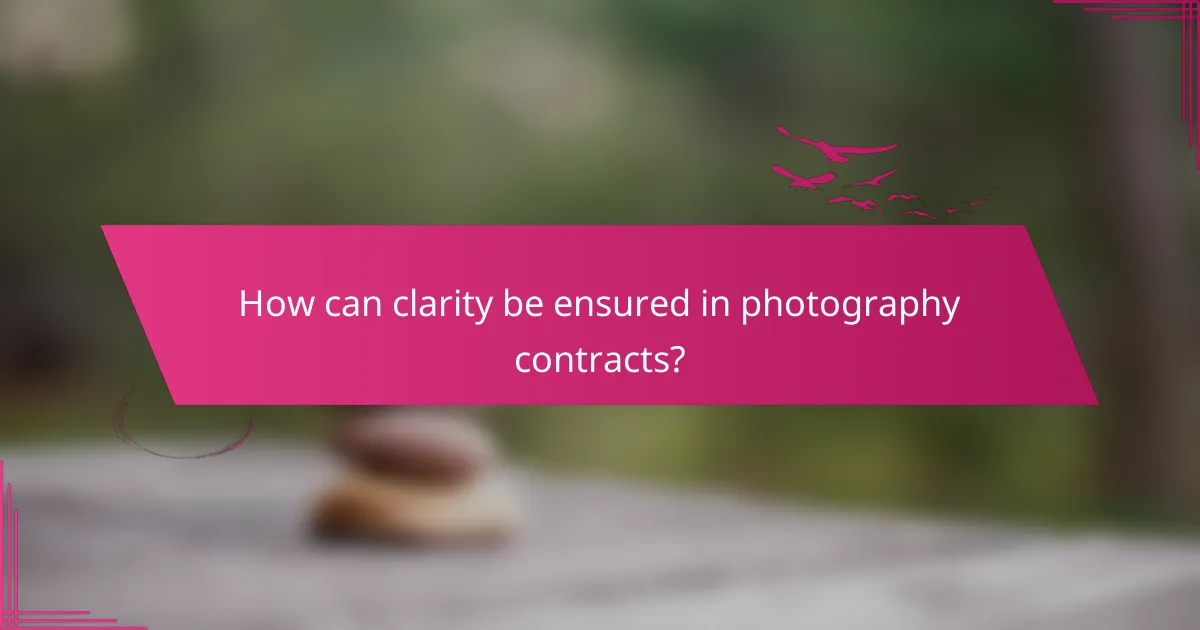 How can clarity be ensured in photography contracts?