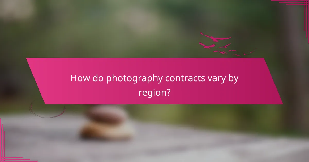 How do photography contracts vary by region?