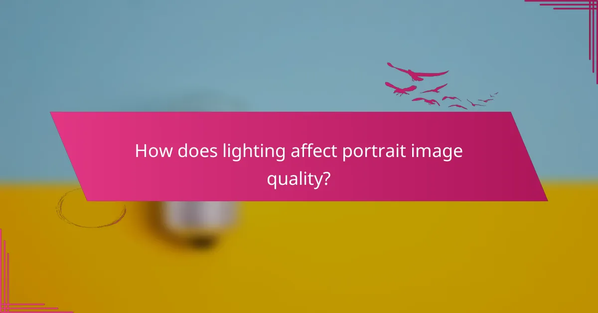 How does lighting affect portrait image quality?