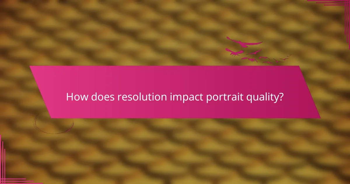 How does resolution impact portrait quality?