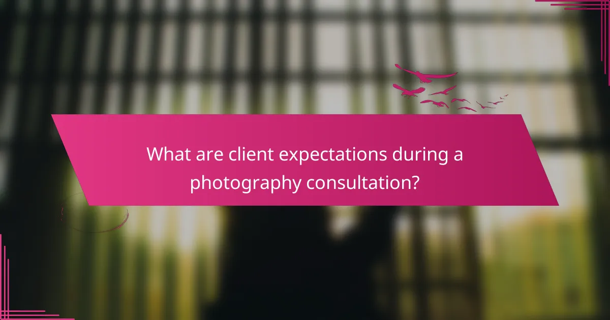 What are client expectations during a photography consultation?