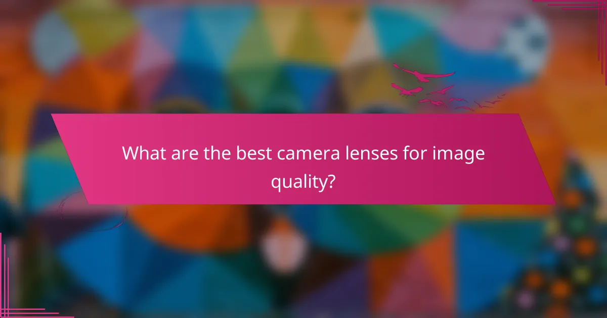 What are the best camera lenses for image quality?
