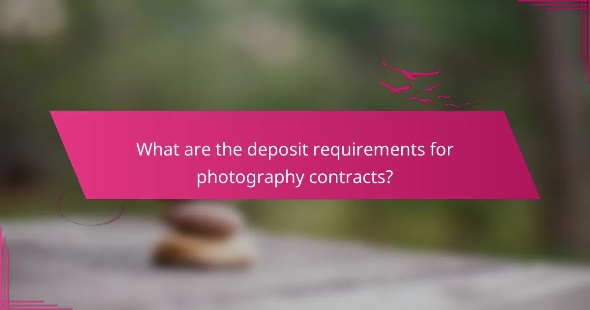 What are the deposit requirements for photography contracts?
