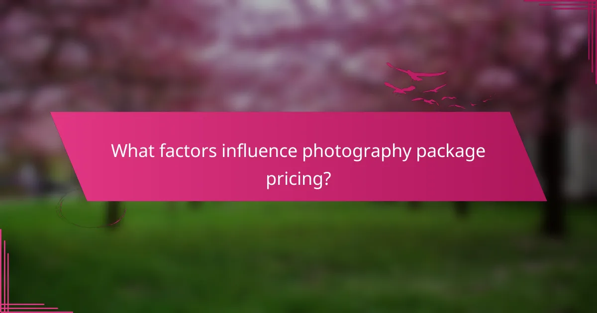 What factors influence photography package pricing?