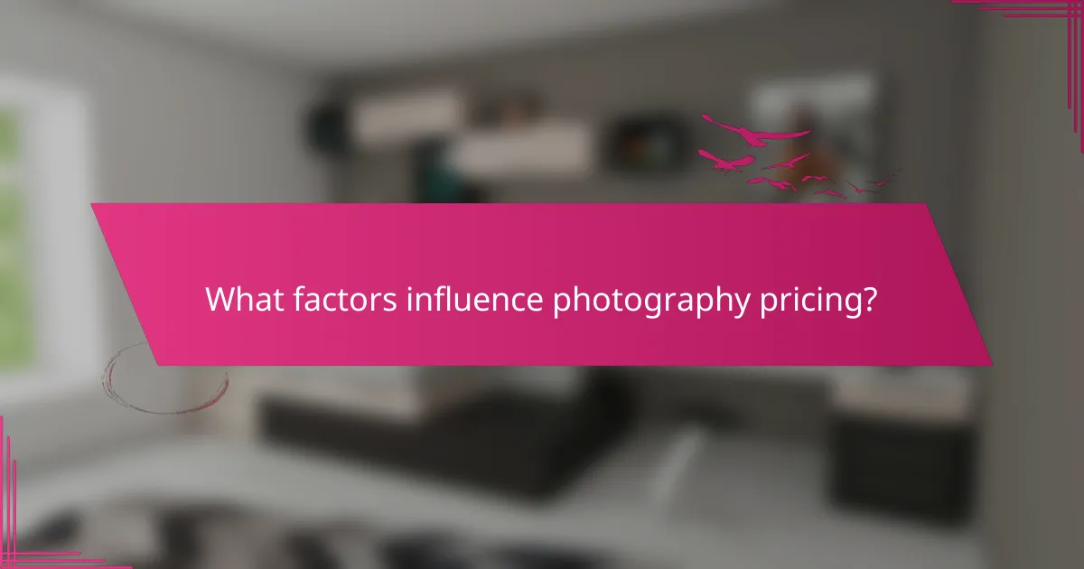 What factors influence photography pricing?