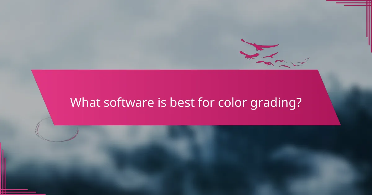 What software is best for color grading?