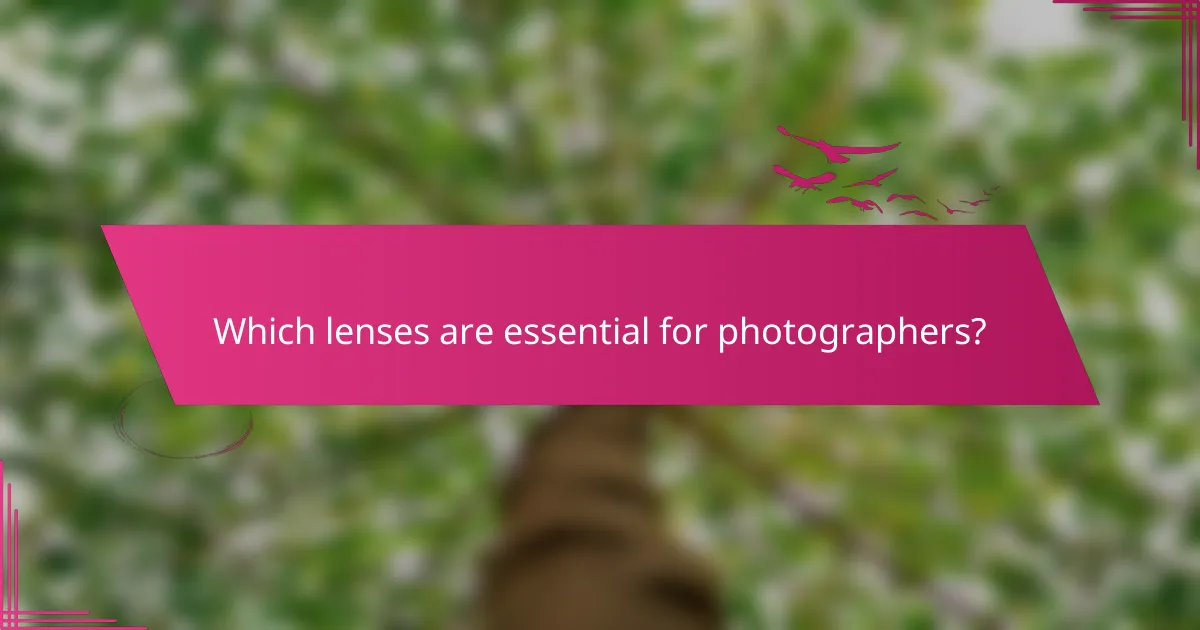 Which lenses are essential for photographers?